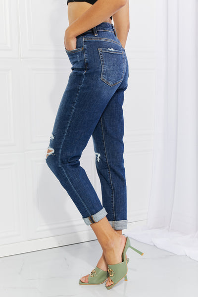 Vervet by Flying Monkey Distressed Cropped Jeans with Pockets