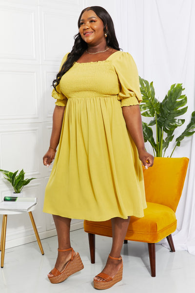 ODDI Love You Forever Square Neck Midi Dress