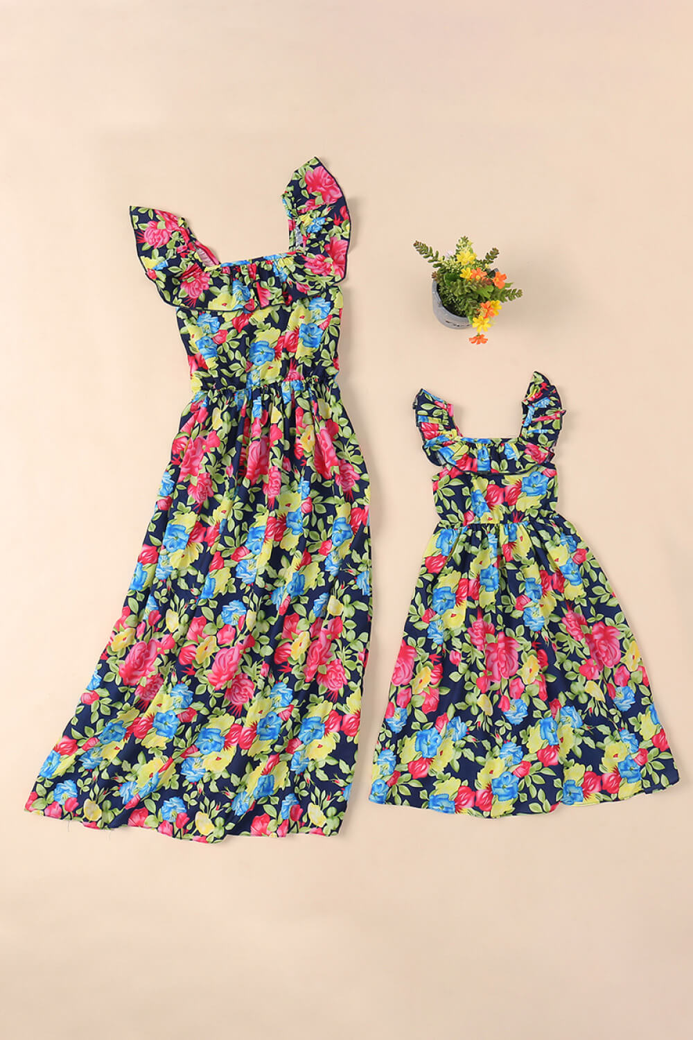 Women Floral Ruffled Dress