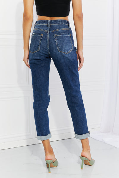 Vervet by Flying Monkey Distressed Cropped Jeans with Pockets