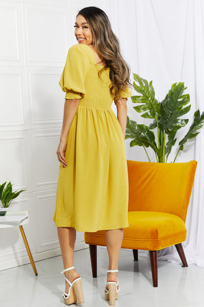 ODDI Love You Forever Square Neck Midi Dress